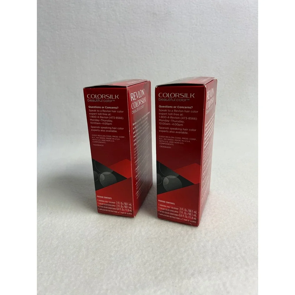 Permanent Gray Coverage Revlon‎ ColorSilk Women 2pk 51 Light Brown Ammonia Free
